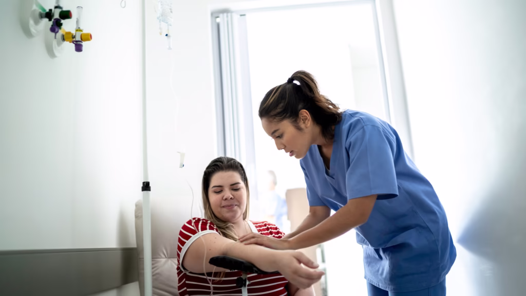 Home Iron IV therapy session by licensed nurse in Dubai
